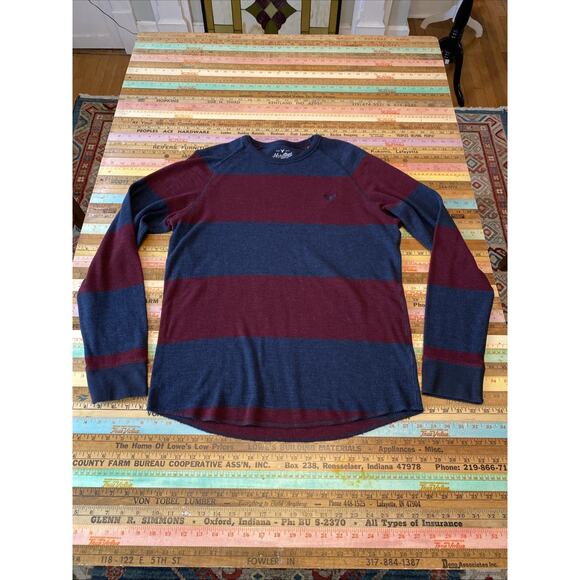 American Eagle Outfitters Other - American Eagle Shirt Mens XL Blue Crew Neck Thermal Waffle Knit Long Sleeve